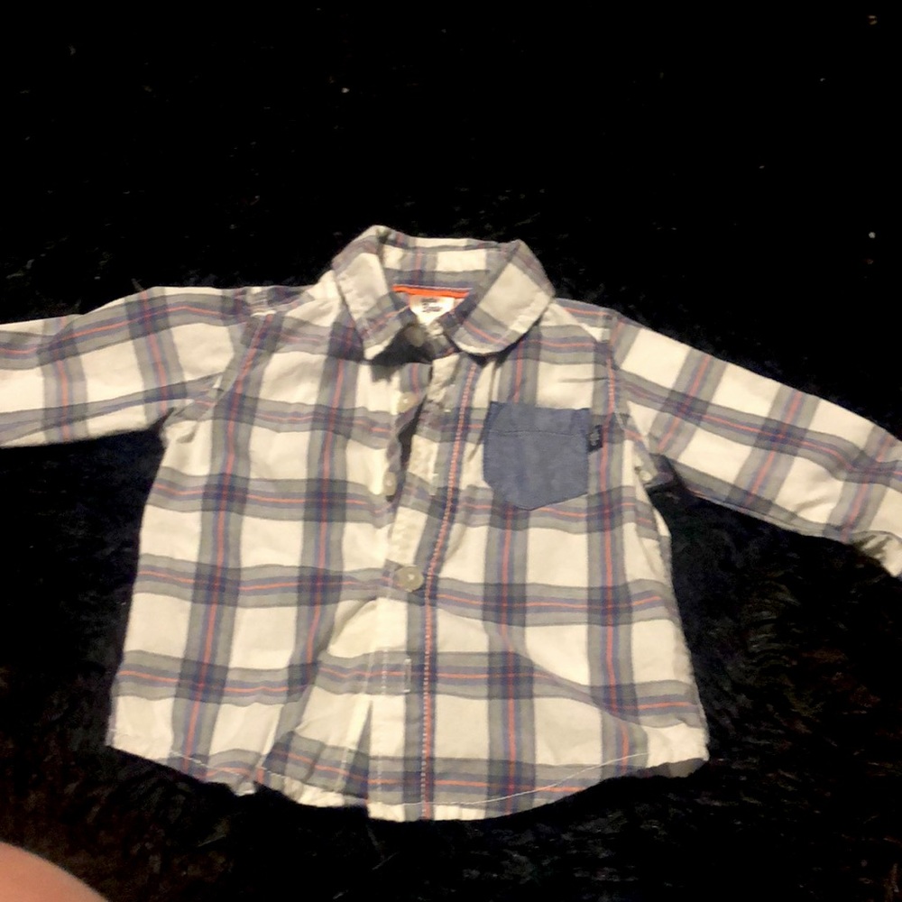 Plaid button down long sleeve EUC